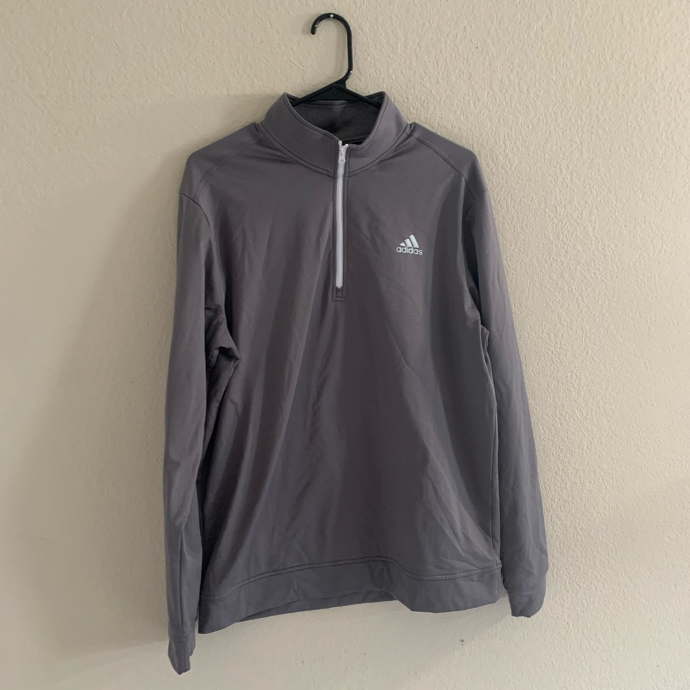 Mens Gray Adidas Quarterzip